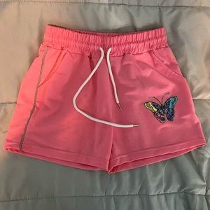 Pink Shorts With Butterfly